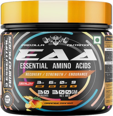 Prozilla Nutrition Essential Amino Acids, 3gm Leucine , (300g, Orange Mango) EAA (Essential Amino Acids)(300 g, Orange Mango)