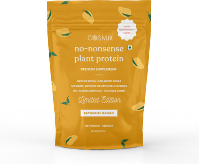 COSMIX No Nonsence Organic Pea & Rice Isolate Vegan Plant-Based Protein(500 g, RATNAGIRI MANGO)
