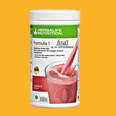 HERBALIFE 883Formula 1 Mix Strawberry Nutritional Shake, 500g (White) - Copy (2) Nutrition Bars(500 g, Vanilla)