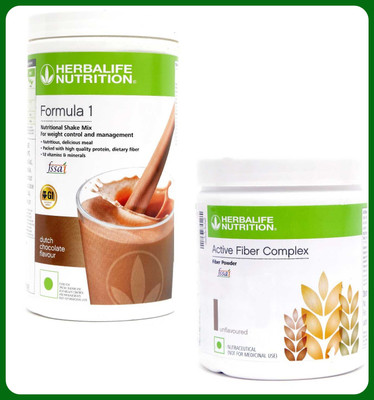Herbal Nutrition Life FORMULA 1 CHOCOLATE WITH ACTIVE FIBER COMPLEX SET OF 2 Protein Shake(700 g, CHOCOLATE)