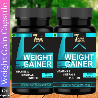 7Herbmaya muscle mass supplements/weight gainer/weight gain capsule/weight gain products Weight Gainers/Mass Gainers(120 Capsules, NA)