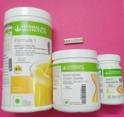 HERBALIFE Formula 1 Mango + Protein Powder 200 G+ Afresh Energy- Lemon 50g Protein Shake(750 g, MANGO LEMON 2)