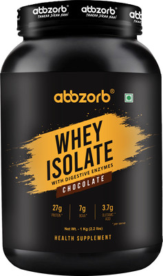 Abbzorb Whey Isolate Chocolate Whey Protein(1 kg, Chocolate)