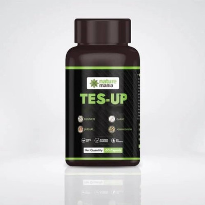 NATURE MANIA Tes-Up: Power Through Your Day with Focused Energy and Balance. Pre Workout(60 Capsules, Testosterone Booster)