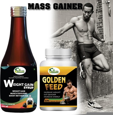 Fasczo Golden Weight Gain Capsule [30] & Weight Gain Syrup Combo Pack For Xtra Protein Weight Gainers/Mass Gainers(200 ml, No Flavour)