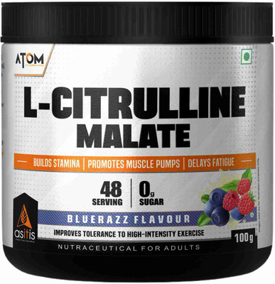 AS-IT-IS Nutrition ATOM L Citrulline Malate 2:1 - 100gms |Builds Stamina | Bluerazz Flavour EAA (Essential Amino Acids)(100 g, BlueRazz)