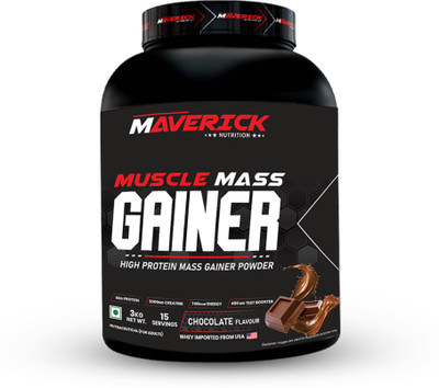MAVERICK NUTRITION Muscle Mass Gainer High Protein Mass Gainer Powder 15 Servings Whey Protein(3 kg, Chocolate)