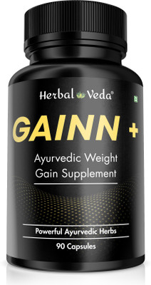 herbal veda Gain Plus Weight Gain Supplement 90 Capsules(90 Capsules)