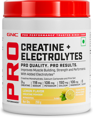 GNC Creatine+ Electrolytes | Creatine + Sodium, Potassium, Calcium, Magnesium Creatine(250 g, Lemon)