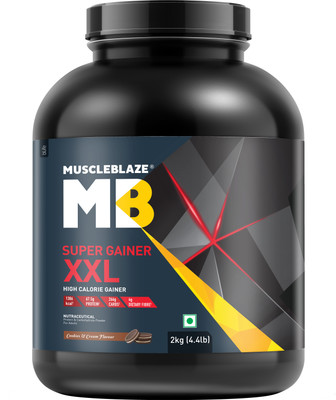 MUSCLEBLAZE Super XXL, For Muscle Weight Gainers/Mass Gainers(2 kg, Cookies & Cream)