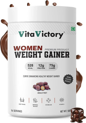 Vita Victory for Women Muscle Growth & Body Toning with AGUAJE FRUIT Weight Gainers/Mass Gainers(500 g, Belgian Chocolate)