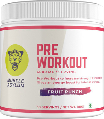 Muscle Asylum Muscle AsylumPre-Workout - 30 Servings, 180gm BCAA(180 g, FRUIT PUNCH)