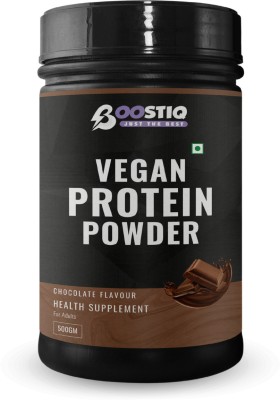 boostiq Vegan Plant Protein Powder 26g Protein/Serving For Muscle Growth & Fitness Plant-Based Protein(500 g, Chocolate and Mint)