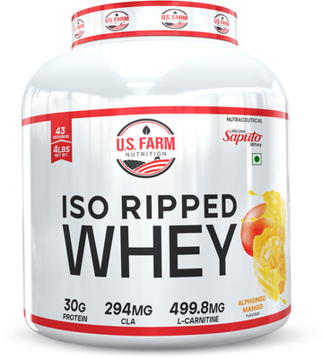 U.S. FARM NUTRITION U.S. FARM Nutrition ISO RIPPED 43 Serving Whey Protein(1.8 kg, Alphonso mango)
