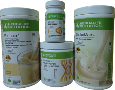 Herbalife Nutrition WEIGHT LOSS FORMULA 1 VANILLA SHAKE SHAKEMATE PROTEIN POWDER 200GM AFRESH PEACH Protein Shake(4 g, vanilla shake, ppp200gm, afresh peach, shakemate)