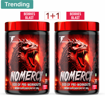 THE FORMULATOR NoMercy Pre-Workout | Beta Alanine | Citrulline | Caffeine | Vitamins Pre Workout(180 g, 180 g, Berries Blast)