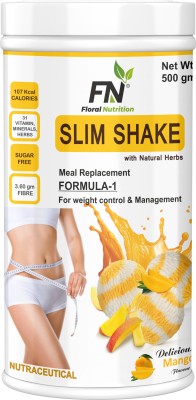 Floral Nutrition Slim Shake Formula 1 with Natural Herb for Weight Control Management Protein Shake Protein Shake(500 g, Mango)