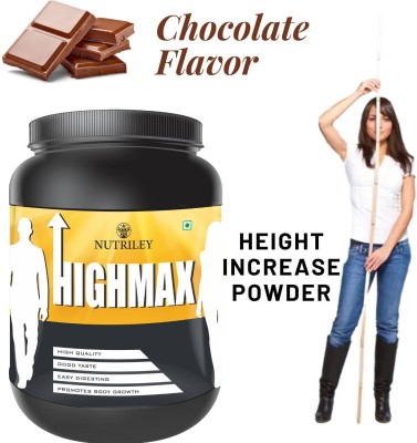 NUTRILEY Highmax Height Increase Powder Height Increase Powder Chocolate Flavor Weight Gainers/Mass Gainers(500 g, Chocolate)
