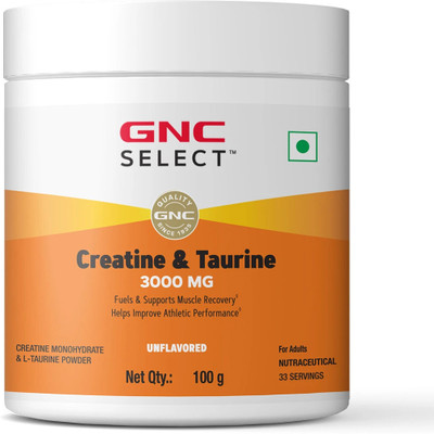 GNC Pro Performance Pure Creatine Monohydrate & Taurine Creatine(100 g, Unflavoured)