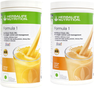 Herbalife Nutrition Formula 1 Shake Mix- Mango Flavor & Orange Flavor For Weight Loss Plant-Based Protein(1000 g, Mango, Orange)