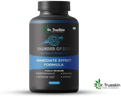 Dr.trueskin Thunder Of Zeus Capsules with herbal energy and male vitality boost Pre Workout(30 Capsules, Unflavored)