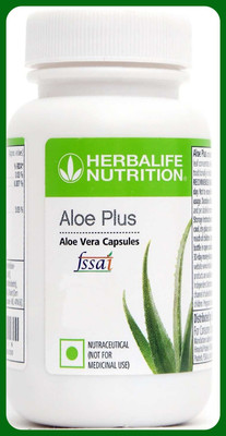 Herbal Nutrition Life Aloe Plus Tablets For Better Digestive Health- (60 Capsules) Plant-Based Protein(60 No, aloe vera)
