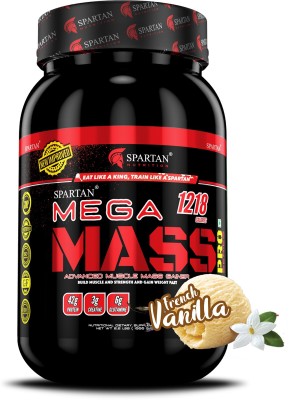 Spartan Mega Mass Pro High Protein & Calorie Mass Gainer Powder (French Vanilla)-2.2 lbs Weight Gainers/Mass Gainers(1000 g, French Vanilla)