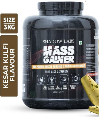 OREALFIT Shadow Labs Mass Gainer For Bulk Gaining Authentic Weight Gainers/Mass Gainers(3 kg, Kesar Kulfi)