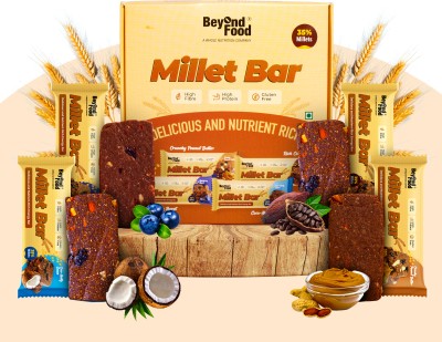 Beyond Food Millet Bars Combo Nutrition Bars(240 g, Blueberry Burst, Peanut Butter, Rich Cocoa, Coco Nutty Cocoa)