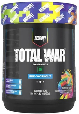 Redcon1 TOTAL WAR 60 Servings Pre Workout(420 g, Rainbow Candy)