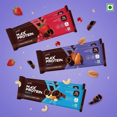 RiteBite Protein Bars Daily Choco Almond + Berry + Classic Combo Pack of 6 Protein Bars(300 g, Almond, Berry, classic)