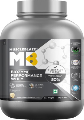 MUSCLEBLAZE Biozyme Performance , Informed Choice UK Certified Whey Protein(2 kg, French Vanilla Crème)