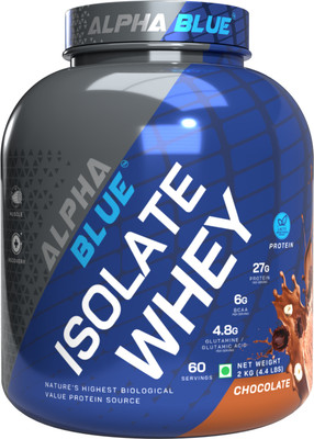 ALPHABLUE Isolate Whey Protein | Nature’s Highest Biological Value Protein Source Whey Protein(2 kg, Chocolate)