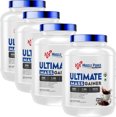 Muscle Power ULTIMATE MASS GAINER (COFFEE) 2.7KG PACK OF 4 Weight Gainers/Mass Gainers(2700 g, COFFEE)
