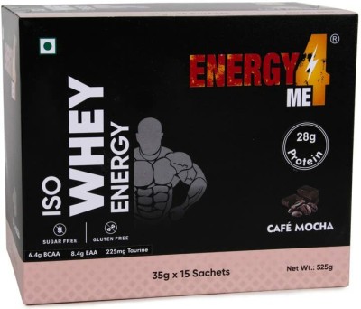 Energy4Me ISO Whey Protein Powder Sugar-free & Gluten Free Boosts Strength 35gX15 sachets Whey Protein(525 g, Cafe Mocha)