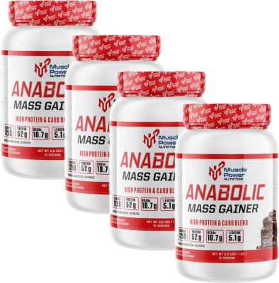 Muscle Power ANABOLIC MASS GAINER PACK OF 4 Weight Gainers/Mass Gainers(1 kg, CHOCOLATE)