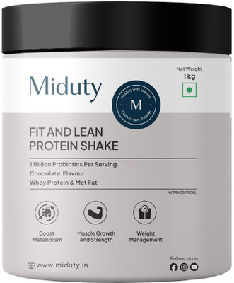 Miduty Fit & Lean Protein Shake -Whey Protein Isolate-Weight Loss-Muscle Recovery Whey Protein(1 kg, Chocolate)