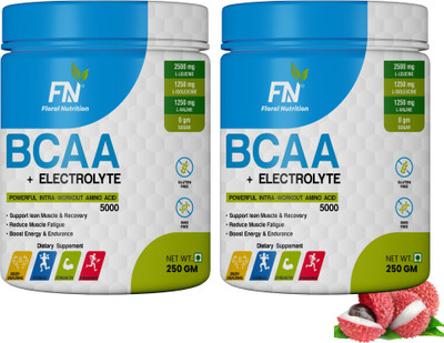 Floral Nutrition BCAA Supplement of L-Leucine,L-Isoleucine,L-Valine-Muscle Growth/Recovery BCAA(500 g, Lychee)