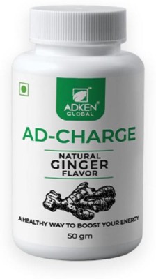 Adken Nutrition AD-Charge Protein Blends|Energy Drink Powder Plant-Based Protein(50 g, Ginger)