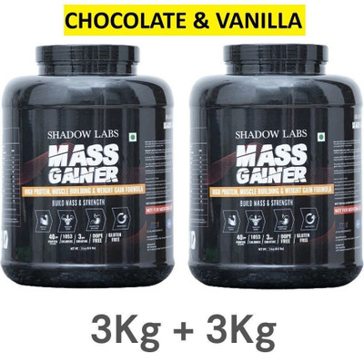OREALFIT Shadow Labs Mass Gainer For Bulk Gaining Authentic Weight Gainers/Mass Gainers(6 kg, Chocolate & Vanilla)