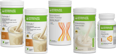 HERBALIFE Formula 1 Shake Mix- Banana And Banana Afresh Energy Protein-400g ,Shakemate Protein Shake(1950 g, Cinnamon)