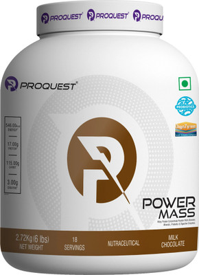 PROQUEST Power Mass Gainer with 17g Protein & 3g Creatine | High Protein High Calorie Weight Gainers/Mass Gainers(6 pounds, Milk Chocolate)