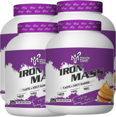 Muscle Power IRON MASS GAINER TASTE+JUICY GAINER PACK OF 4 Weight Gainers/Mass Gainers(8 kg, SMOOTHIE)