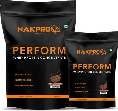 Nakpro Perform Whey Protein Concentrate Supplement Powder with Vitamins & Minerals Whey Protein(1.5 kg, Chocolate)