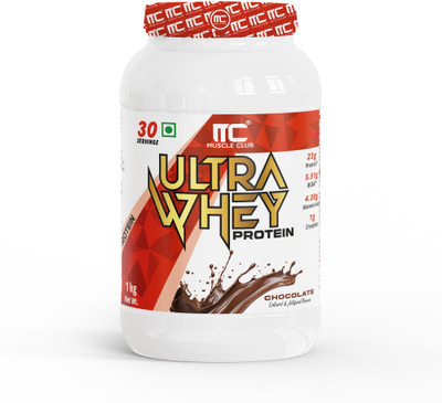 Muscle Club Ultra Whey Protein – 1kg Chocolate Flavor Whey Protein(1 kg, Chocolate)
