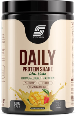 Sparkfusion Daily Protein Shake 21 Gm Protein With 8 Hebrs Mango Flavour 1 kg Protein Shake(1 kg, Mango)