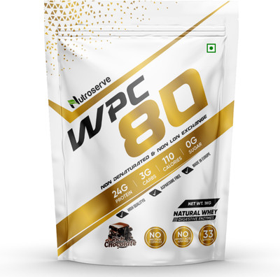 nutroserve WPC 80 Whey Protein Powder for Bulk | Mass Gainer | Weight Gainer Whey Protein(1 kg, CHOCOLATE)