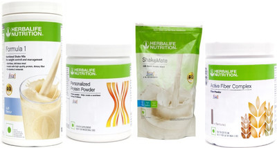 HERBALIFE Weight Loss Combo Pack F1 + protein powder +Activated fiber complex +SM Plant-Based Protein(1400 g, Formula 1 -KULFI)