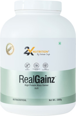 2X Nutrition RealGainz (Kulfi) Weight Gainers/Mass Gainers(2 kg, Kulfi)