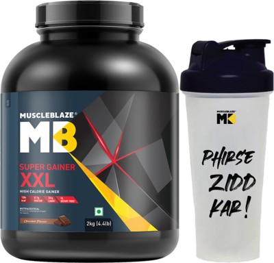 MUSCLEBLAZE Super XXL, For Muscle with Shaker Weight Gainers/Mass Gainers(2 kg, Chocolate)